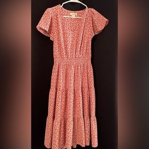 Mid-Length Rose Printed Dress
